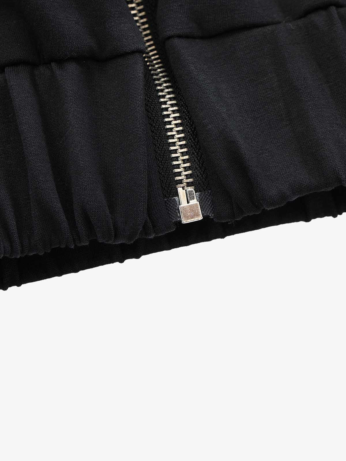 Retro Monkey Heavy-Duty Badge Print Gradient Distressed Streetwear Jacket