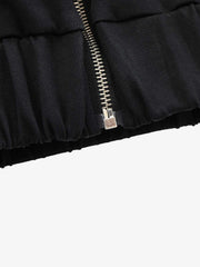 Retro Monkey Heavy-Duty Badge Print Gradient Distressed Streetwear Jacket
