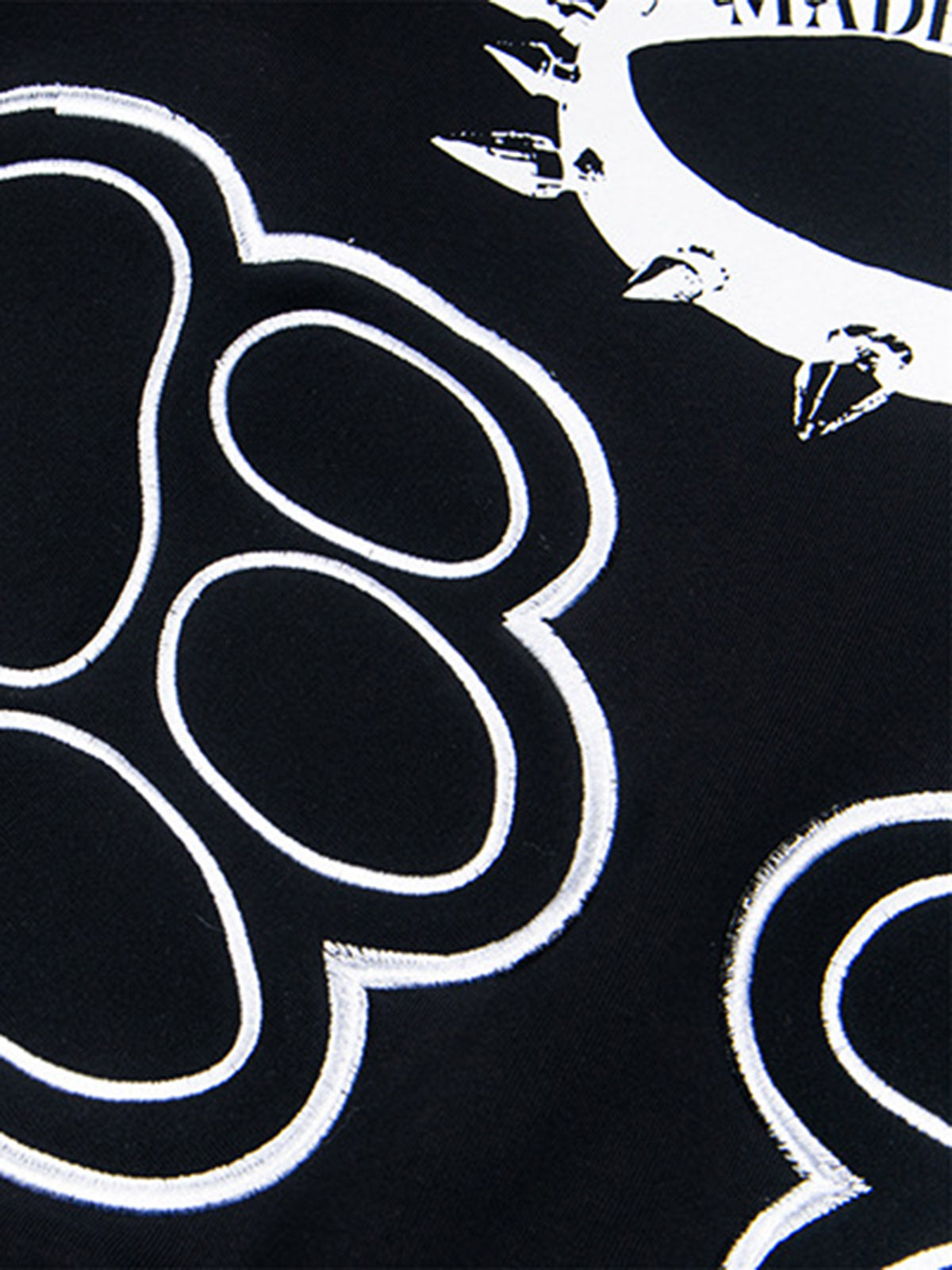 Retro Cat Collar Pocket Hoodie 