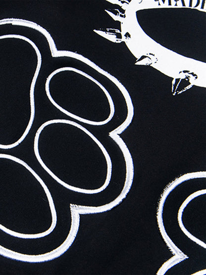 Retro Cat Collar Pocket Hoodie 