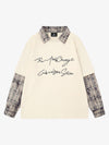 Plaid Patchwork Graphic Long Sleeve Tee