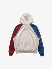 Skeleton Ribcage Graphic Distressed Raglan Hoodie