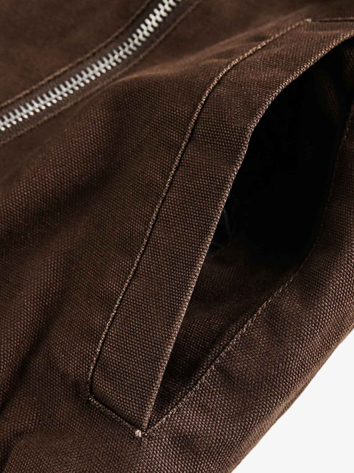 Retro Panelled Utility Multi Pocket Zip Up Bomber Jacket