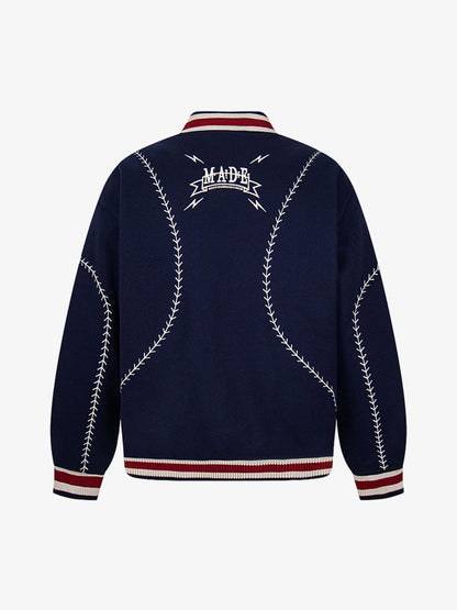 Baseball Stitch Embroidered Varsity Jacket