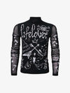 Punk Graphic Mesh Long Sleeve Top 