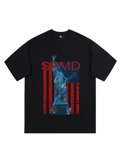 Original Rock Statue Of Liberty Print T-shirt 