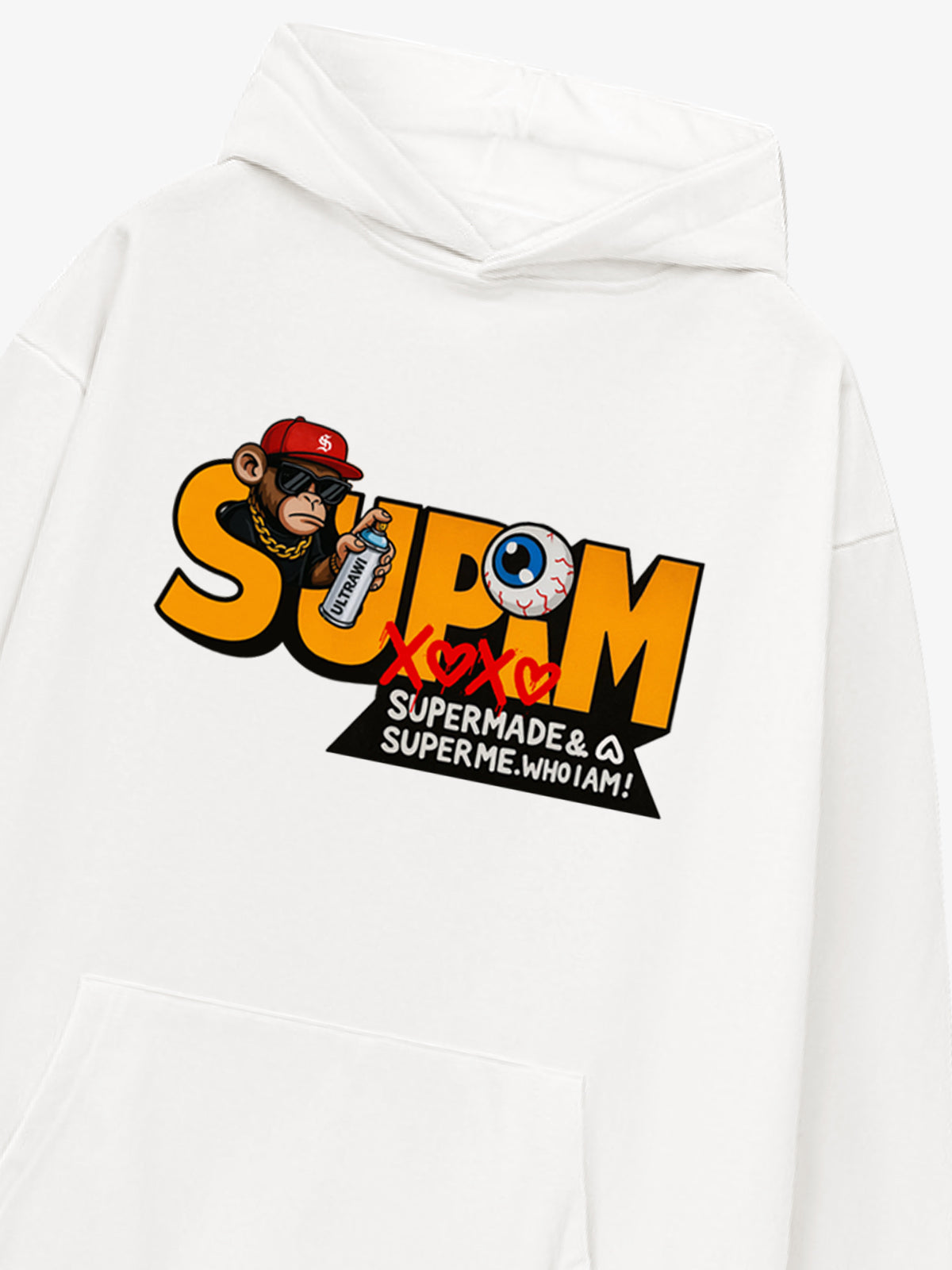 Supermade Hip-hop Monkey Graffiti Hooded Sweatshirt 