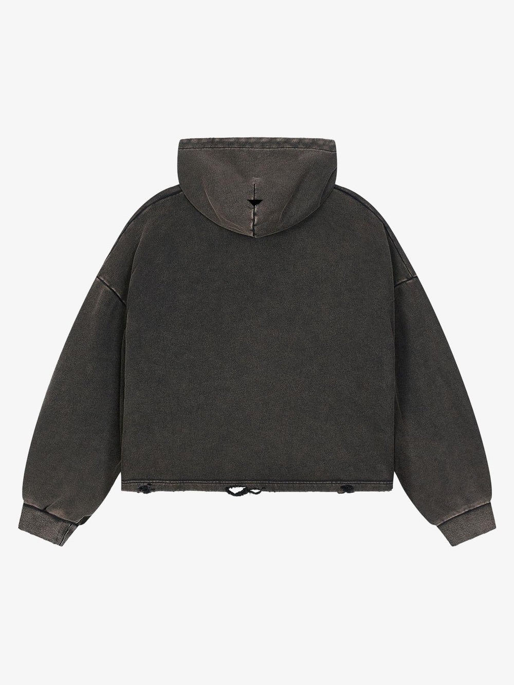 Skull Flag Graphic Washed Distressed Boxy Hoodie