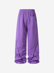 Contrast Stripe Wide-Leg Track Pants