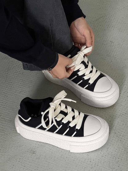 Hidden Height-Boosting Sneakers with Stylish Platform Design 