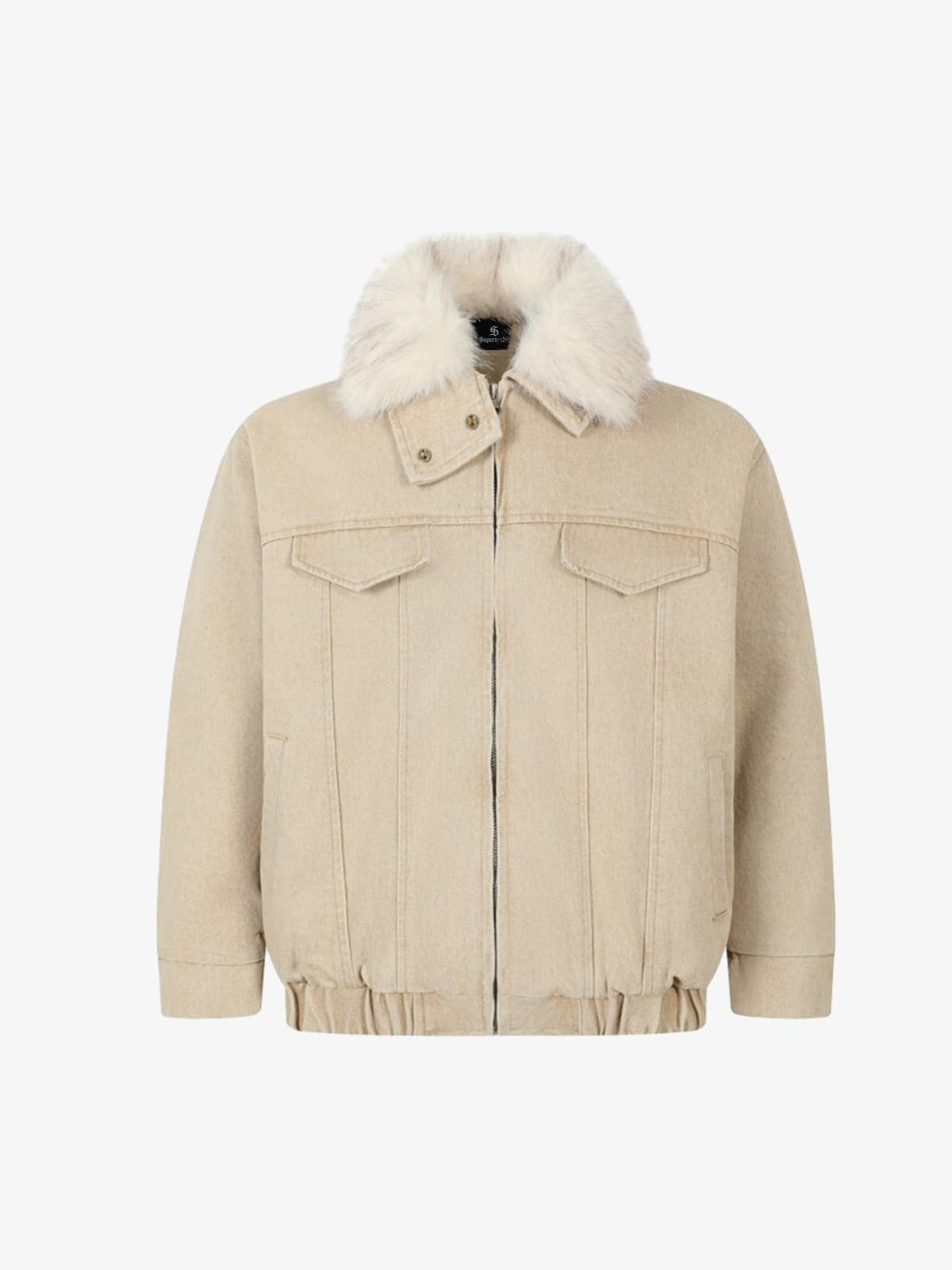 Vintage Detachable Sherpa Collar Aviator Denim Jacket 