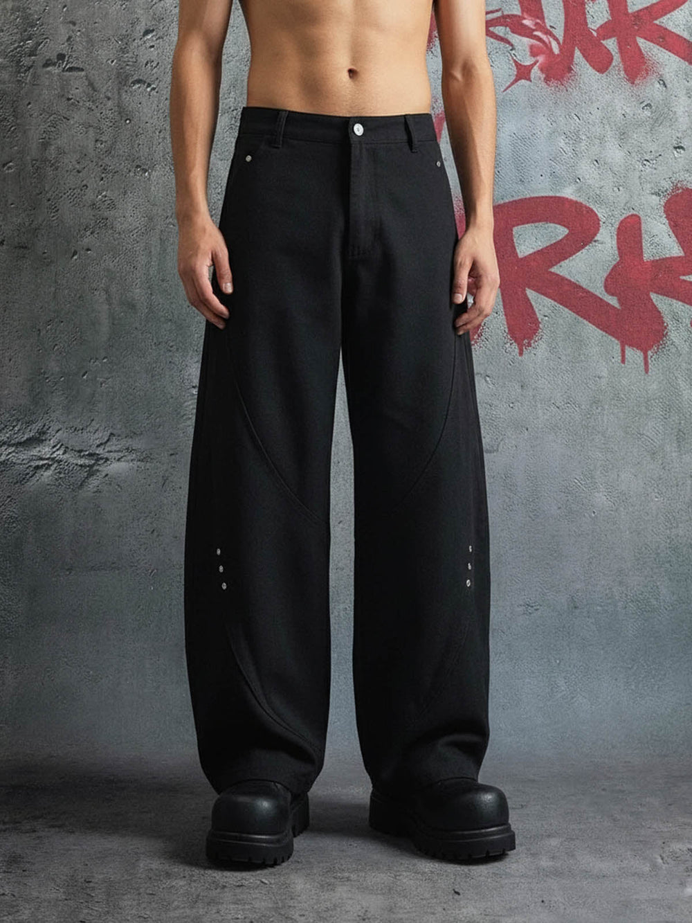Retro Unisex Barrel Baggy Pants - 2450 