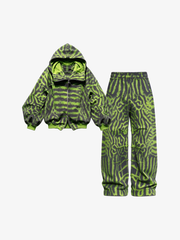 Neon Tiger Stripe Zip Hoodie & Sweatpants Set
