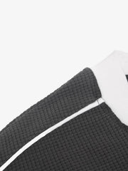 Flame Graphic Paneled Waffle Long Sleeve Tee