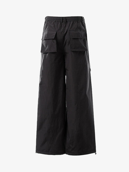 Vintage Drawstring Draped Embroidered Wide Leg Pants 