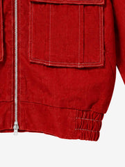 Rhinestone Girl Graphic Cropped Boxy Denim Jacket