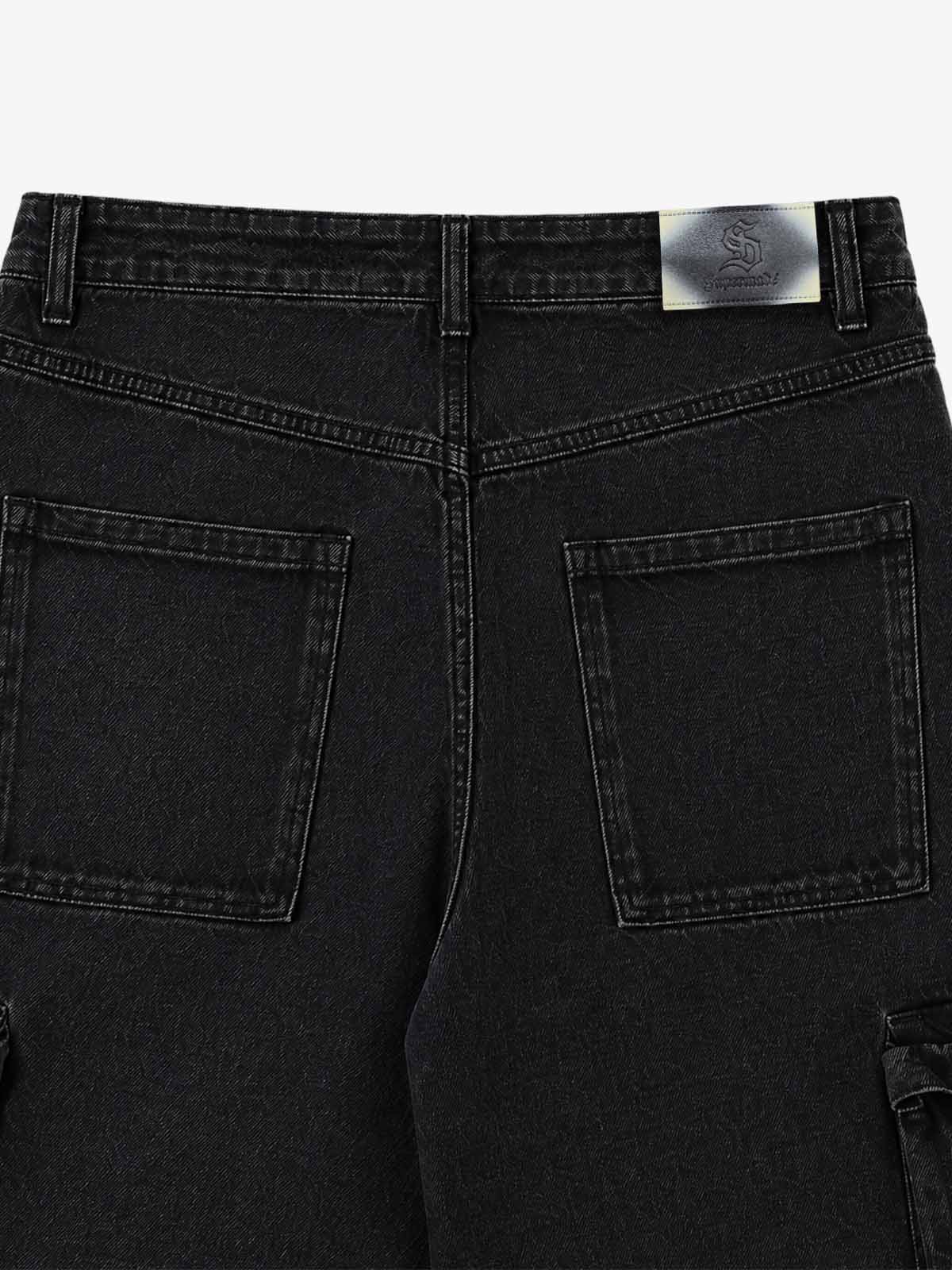 3D Multi-Pocket Wide-Leg Cargo Jeans