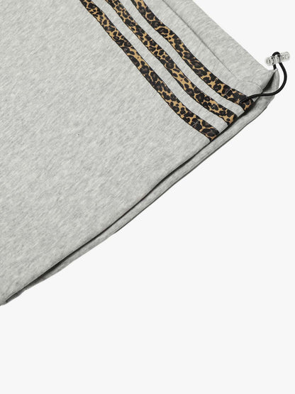 Leopard Stripe Charm Wide Leg Drawstring Sweatpants