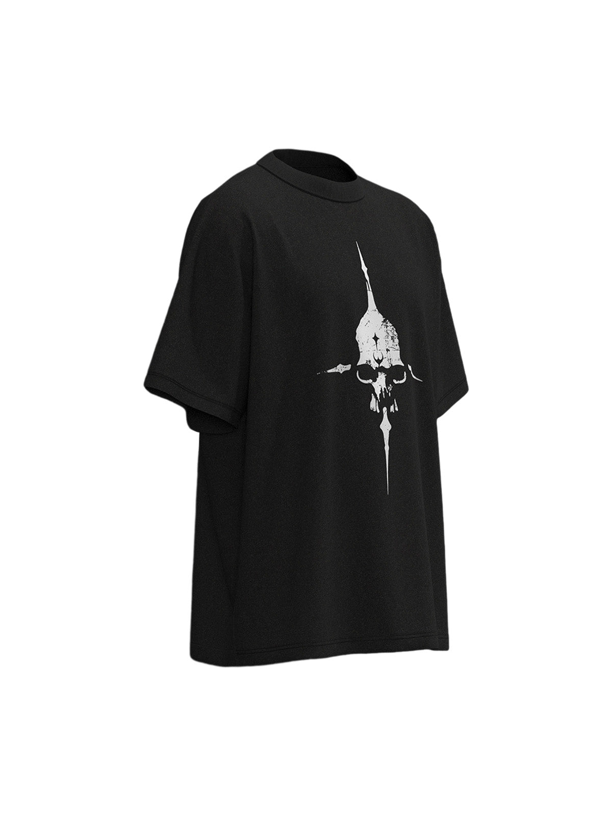 Distressed Skull Cross Graphic T-Shirt 