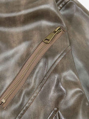 Structured Biker Leather Jacket