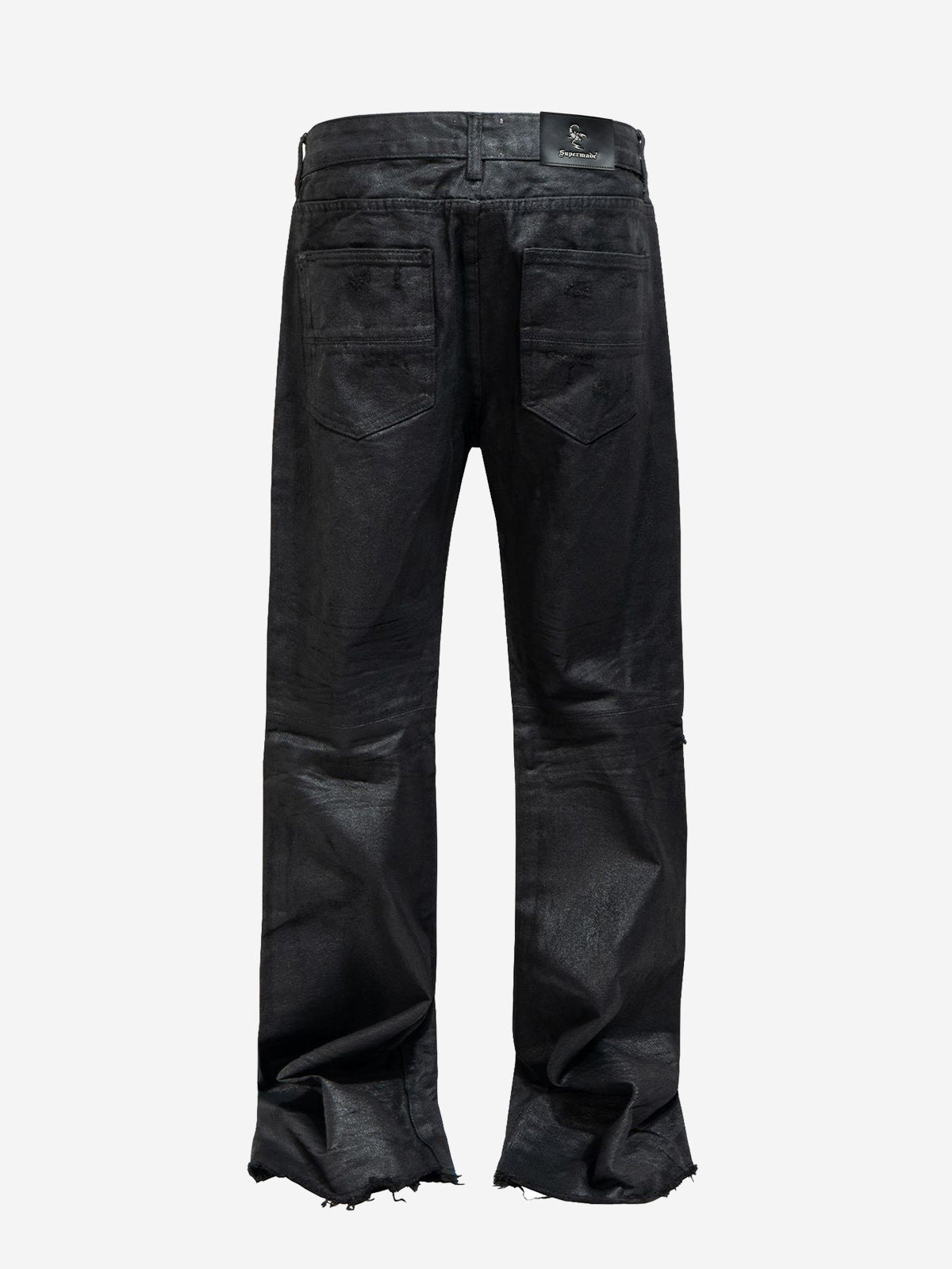 Tactical Knee-Panel Distressed Waxed Leggings