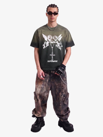 Twin Angels Cross Washed T-Shirt 