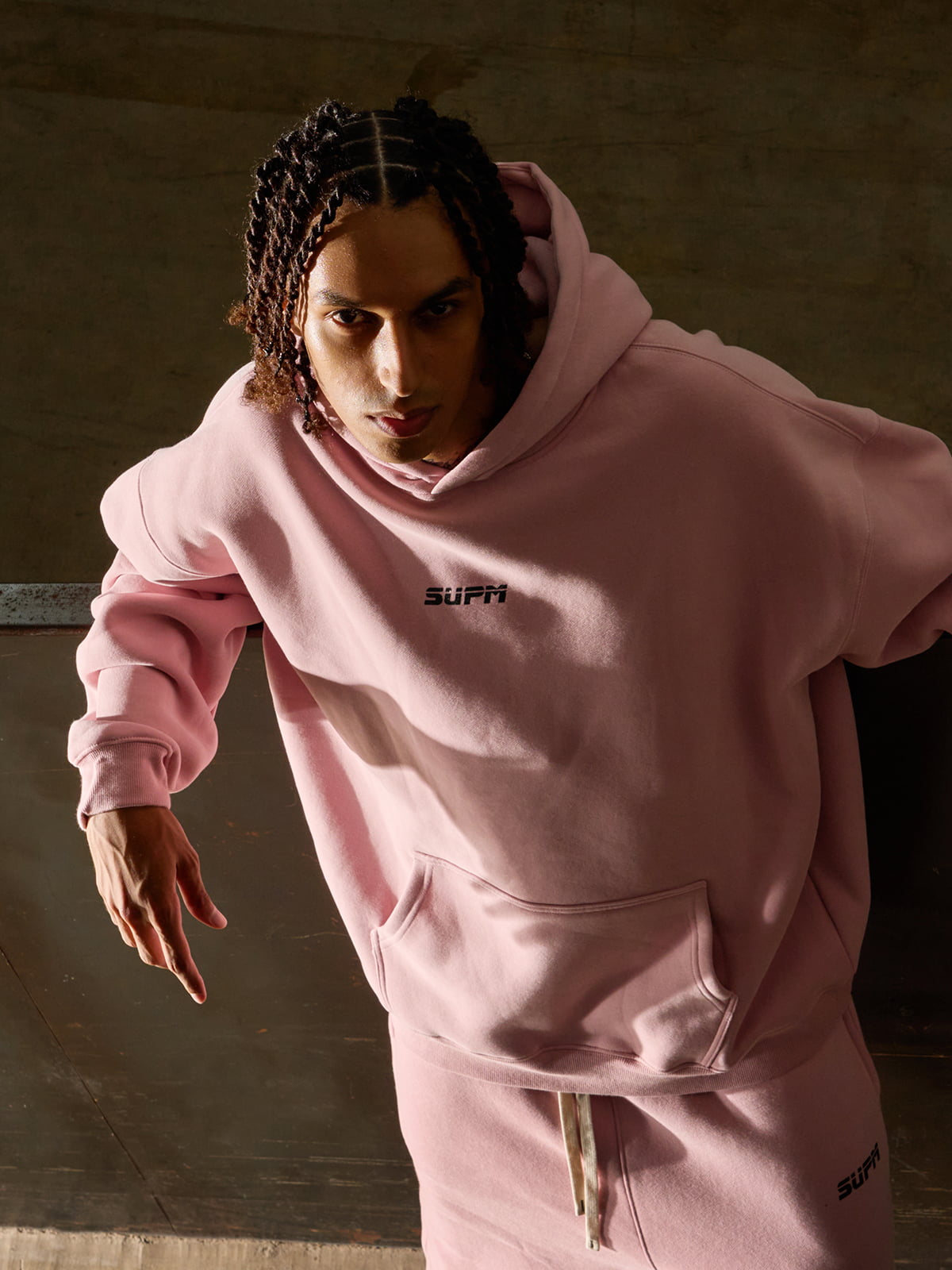 SUPM Pink Cloud Hoodie Set 