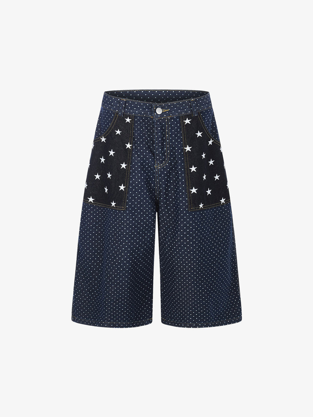 Star Embroidered Polka Dot Jeans