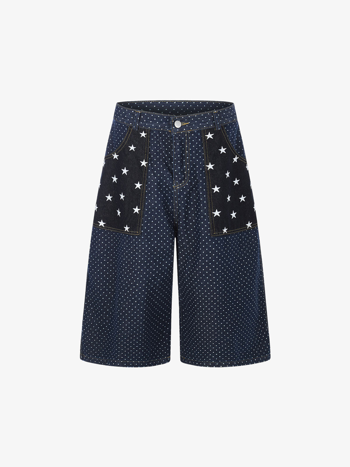Jeans mit Sternenstickerei und Polka-Dots