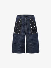 Jeans mit Sternenstickerei und Polka-Dots