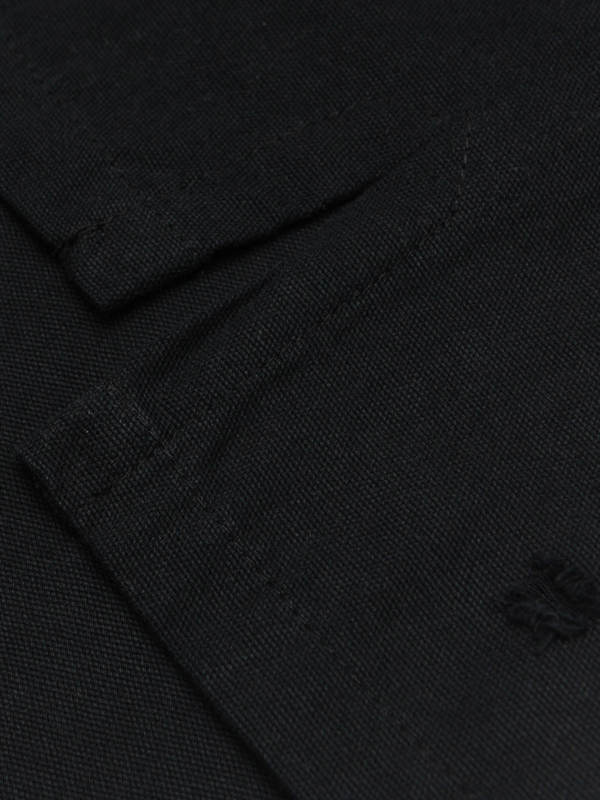 Dirty-Dye Embroidered Long Sleeve Polo Shirt 