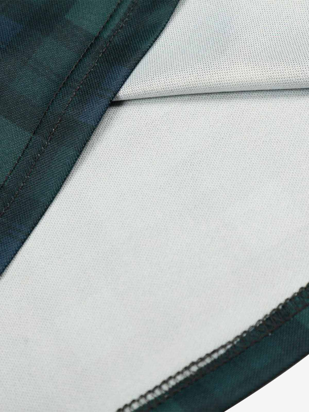 Polyester Long Sleeve Plaid Football Jersey with V-Neck and Team Logo Design 