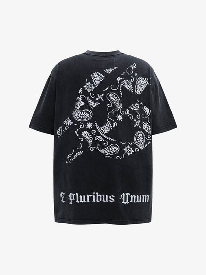 Rock Flame Mountain Cashew Flower Print T-shirt 