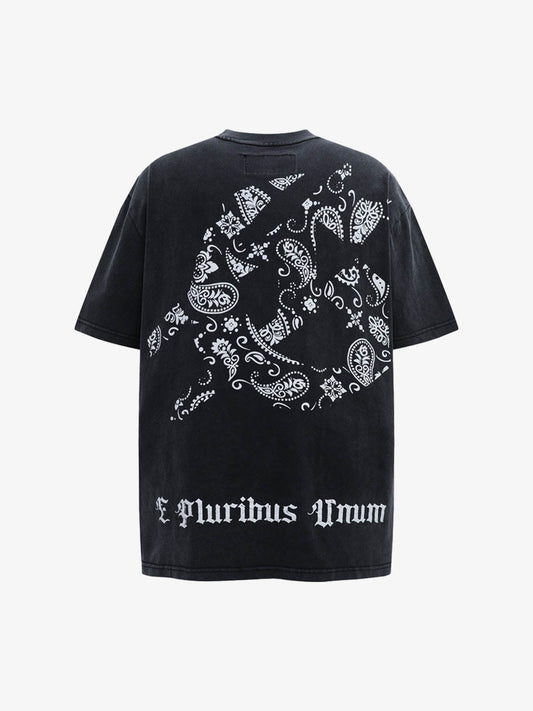 Rock Flame Mountain Cashew Flower Print T-shirt 