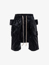 Glossy Faux Leather Cargo Shorts