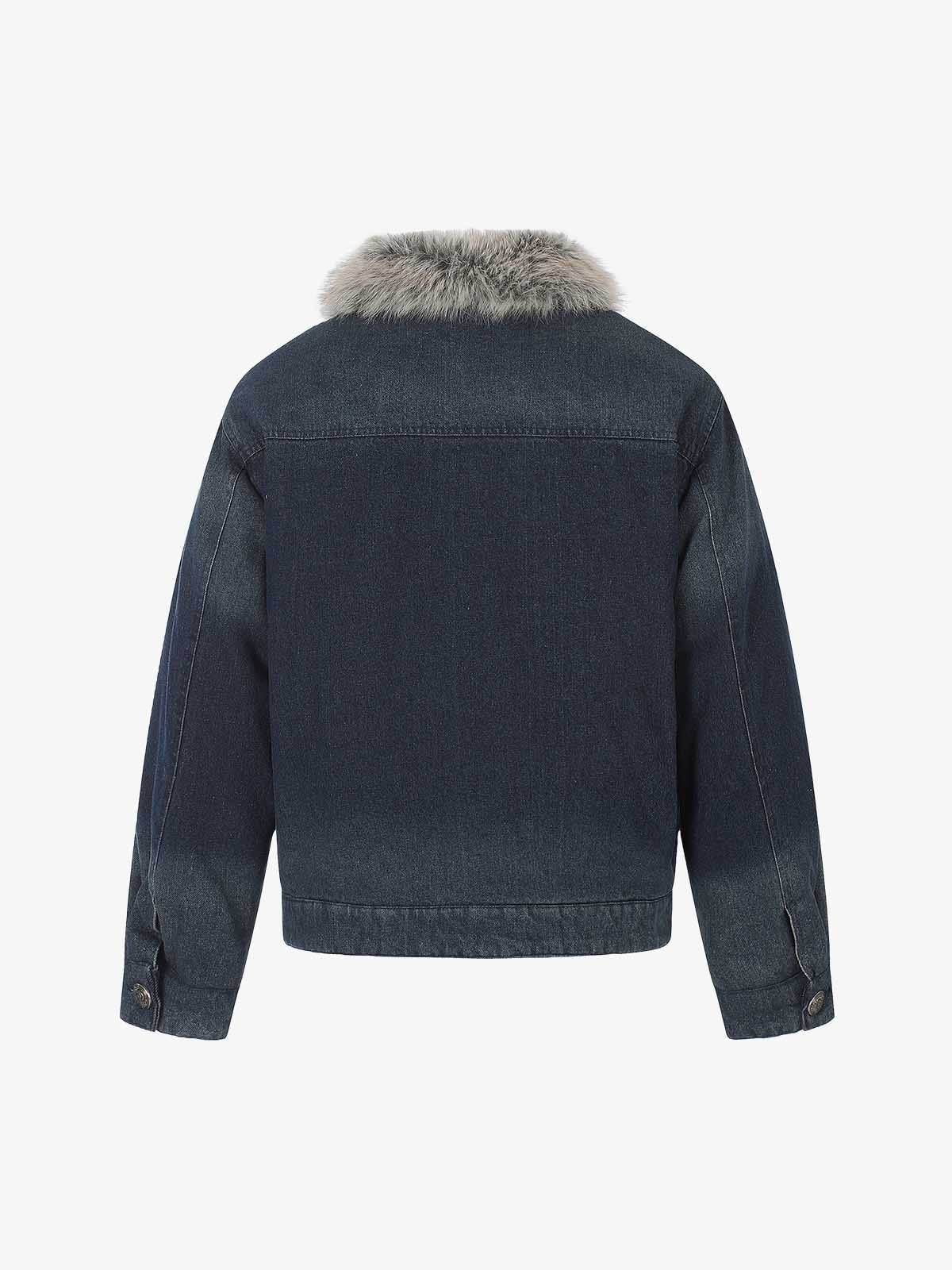Faux-Fur Collar Multi-Button Quilted Coat