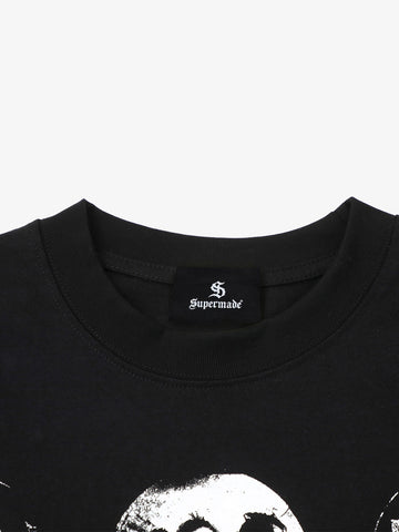 Striped Dark Graphic Long Sleeve Tee