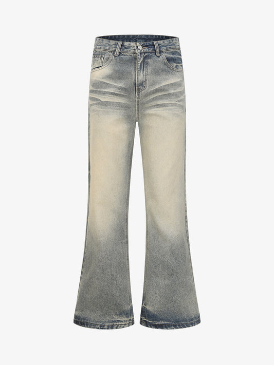 High-Waisted Flared Jeans with Distressed Look for Women - Perfect for Casual and Fashionable Outfits 