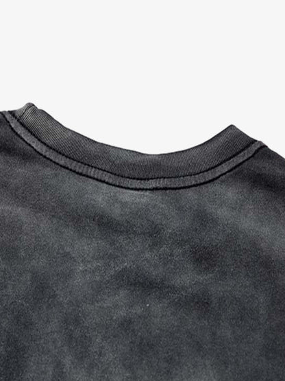Inkjet Dirty Necklace Long-sleeved T-shirt 