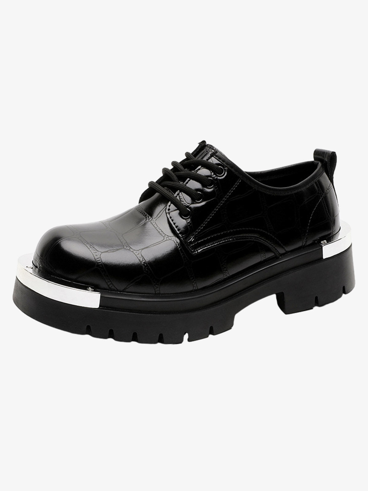 Crocodile-Embossed Derby Shoes