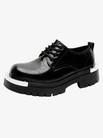Crocodile-Embossed Derby Shoes