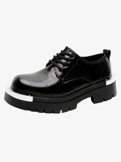 Crocodile-Embossed Derby Shoes