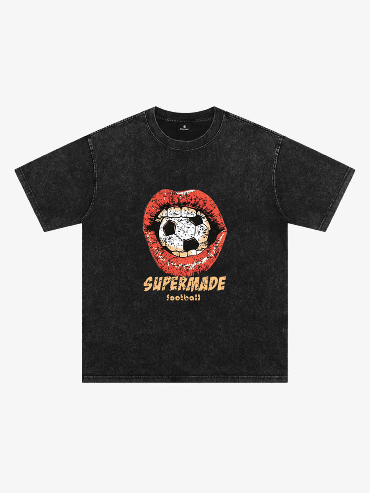 Soccer Ball Lips Graphic T-Shirt 