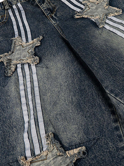 Star Patch Cropped Jeans