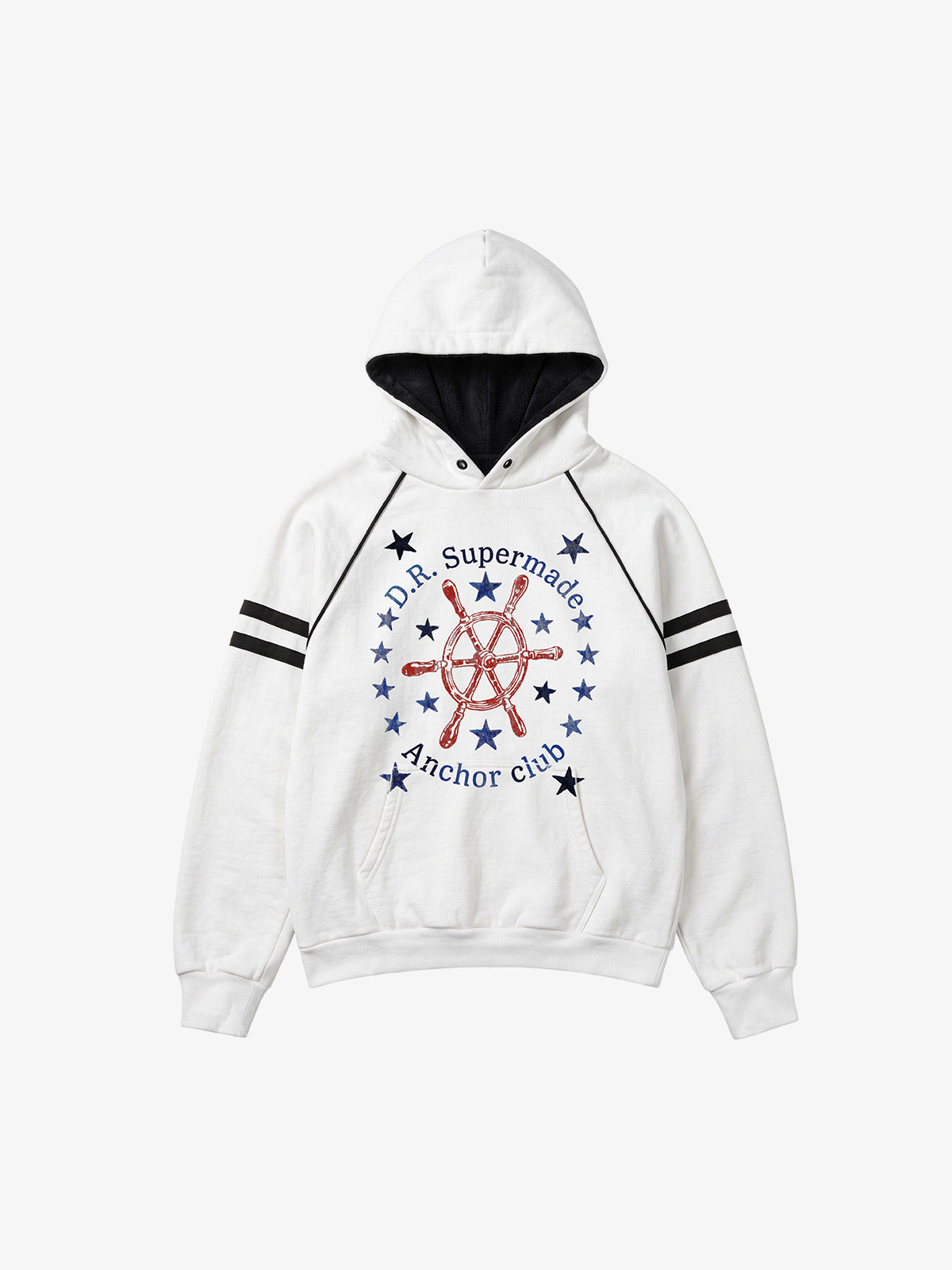 Ship-Wheel Graphic Fleece-Lined Hoodie