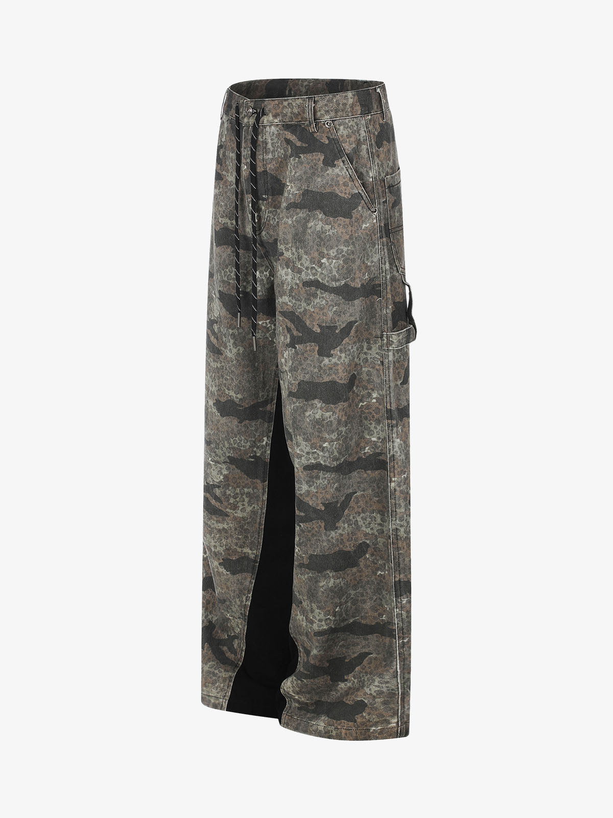 Leopard Camo Patchwork Cargo Pants