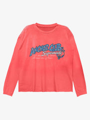 Anchor Club Graphic Washed Long Sleeve Tee; VTG Red / S, VTG Red / M, VTG Red / L, VTG Red / XL