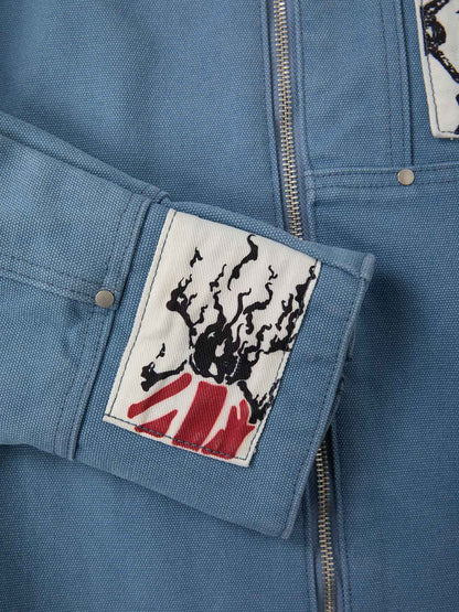 Supermade Multi-Element Appliqué Patchwork Denim Suit 