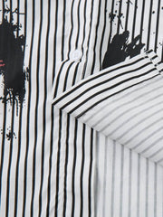 Street Dark Faux Two-Piece Striped Shirt - 2514 