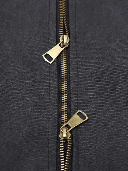 Winter Bomber Jacket with Faux Fur Hood Trim and Embroidered Logo 